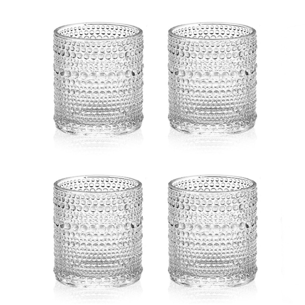 Hobnail Drinking Glasses 6oz Set of 4